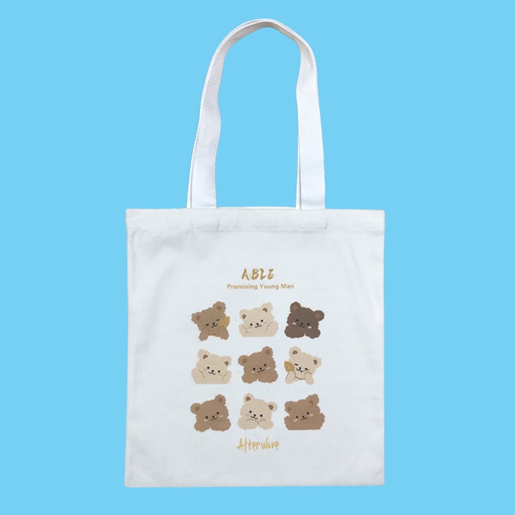 Túi canvas cotton hình gấu dễ thương xinh xắn