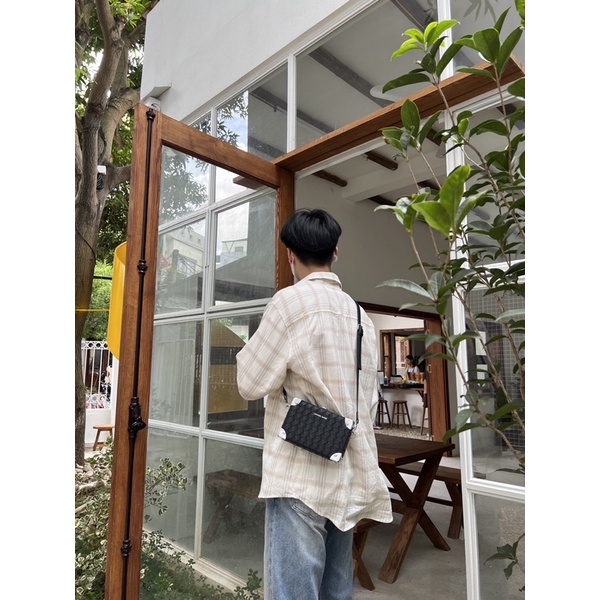 Túi Hộp Đeo Chéo Hoạ Tiết đan chéo Hàn Quốc .