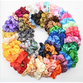 {Ảnh thật- Màu tối} SCRUNCHIES PHI BÓNG- CỘT TÓC VẢI THỜI TRANG NỮ