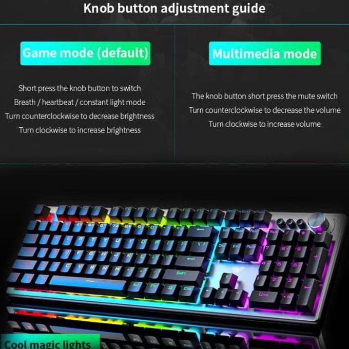 Miếng Dán Bàn Phím Chơi Game Aula F2028 - Rgb Macro 0512