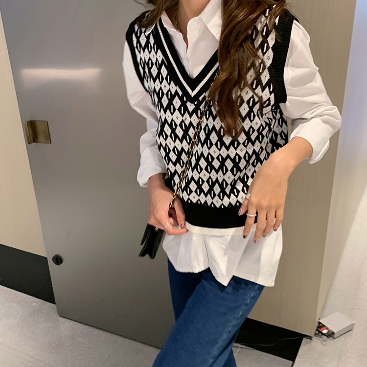 [SẴN] Áo gile len nữ Ulzzang Quảng Châu AGL10 | BigBuy360 - bigbuy360.vn