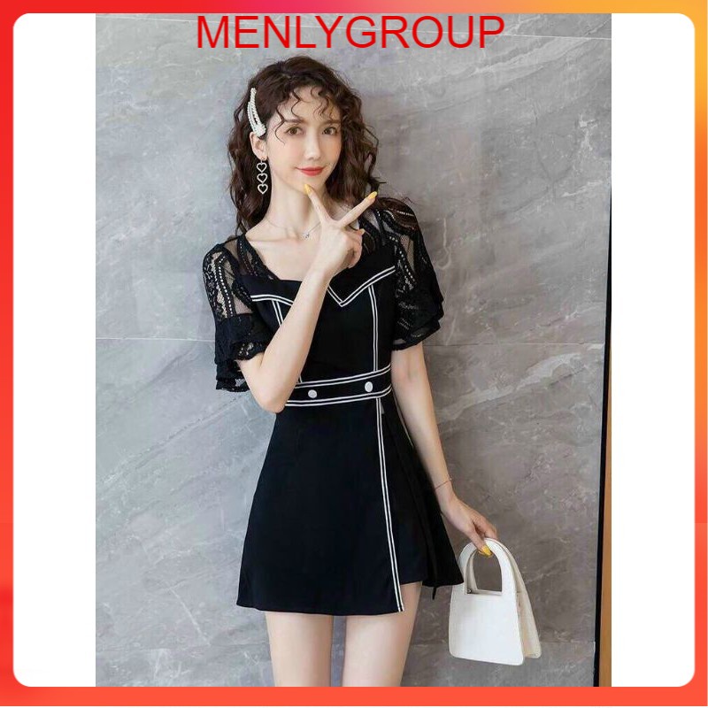 HÀNG NHẬP - SÉT BỘ ĐÙI + ÁO PHOM DÀI TAY REN CỔ VUÔNG PHỐI VIỀN TRẮNG