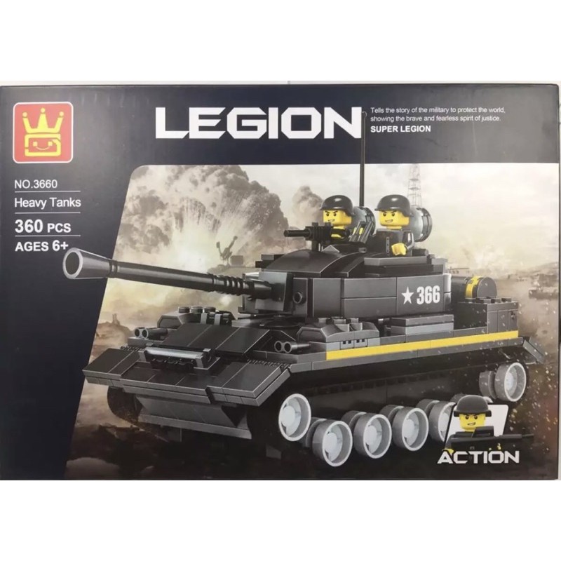 [HCM] Đồ chơi lắp ráp LEGO xe Tăng cho bé LEGION 360 mảnh ghép phát triển trí tuệ