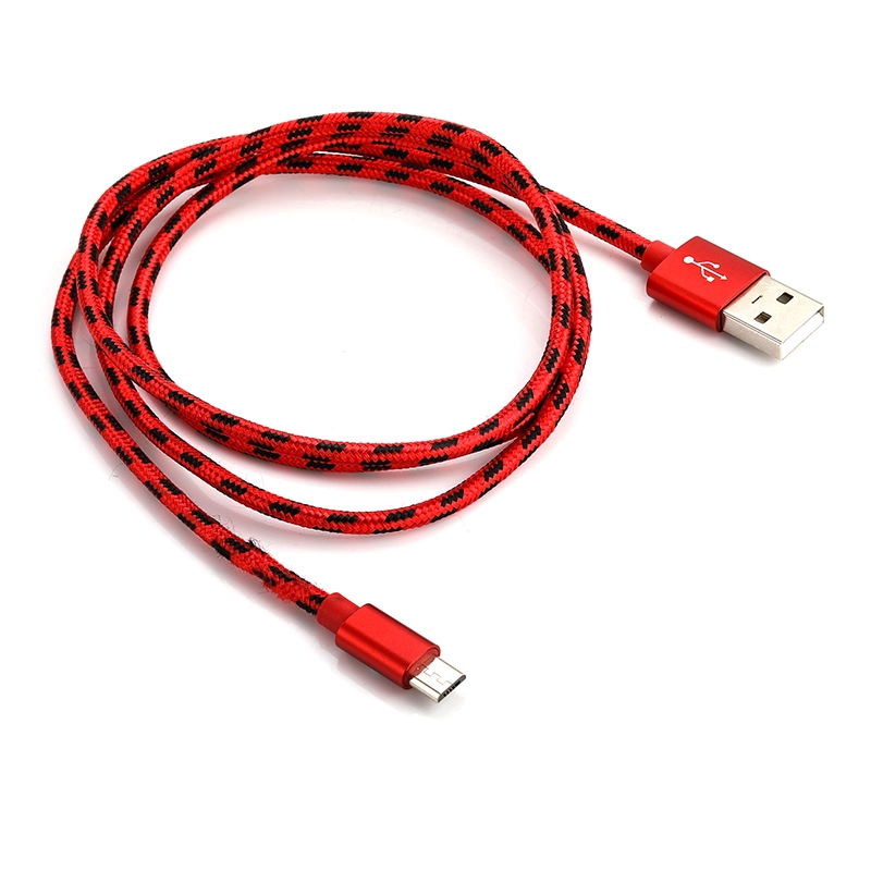 Dây cáp sạc micro USB bện nylon dài 1m/2m/3m cho điện thoại Samsung Huawei Xiaomi HTC Android