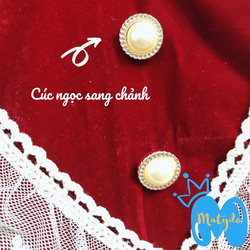 Váy đầm nhung đỏ xòe phối ren cho bé gái diện Noel và Tết váy tiểu thư cao cấp cho trẻ từ 10-18kg