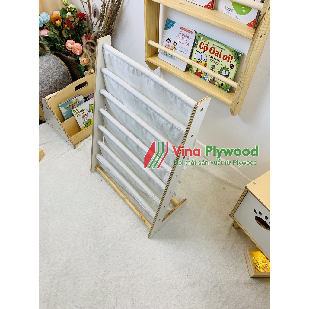 Kệ sách montessori chất liệu plywood phủ melamin dành cho trẻ 1 tới 10 tuổi
