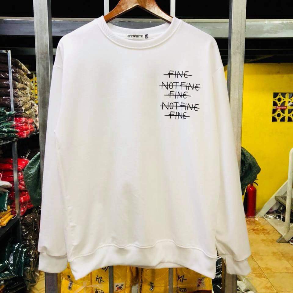 Áo thun tay dài I'm Fine Trắng