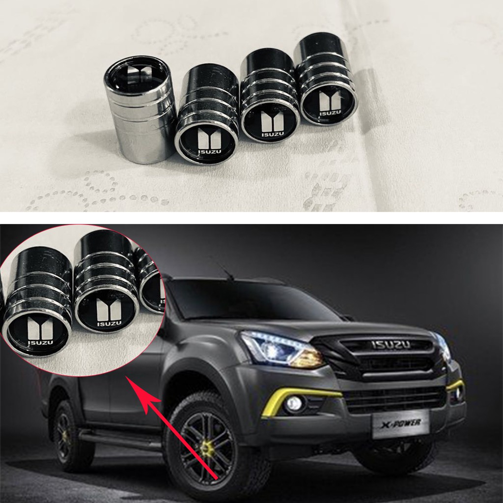 Set 4 nắp van lốp xe ô tô Isuzu D-Max Mu-X Mux
