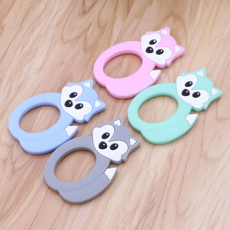 Đồ Chơi Gặm Nướu Hình Cáo Bằng Silicone DIY Dành Cho Trẻ Em