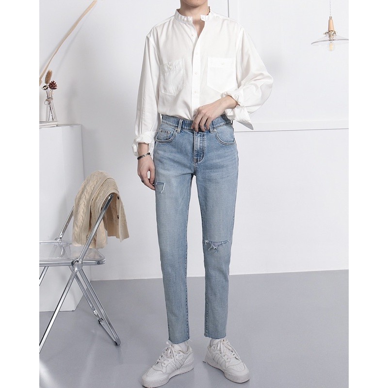 QUẦN JEANS SKINNY CO DÃN R2C FORM UNISEX (có hình chụp thật)