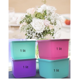 Bộ hộp bảo quản thực phẩm Tupperware Medium Square Round (4 hộp) 1L