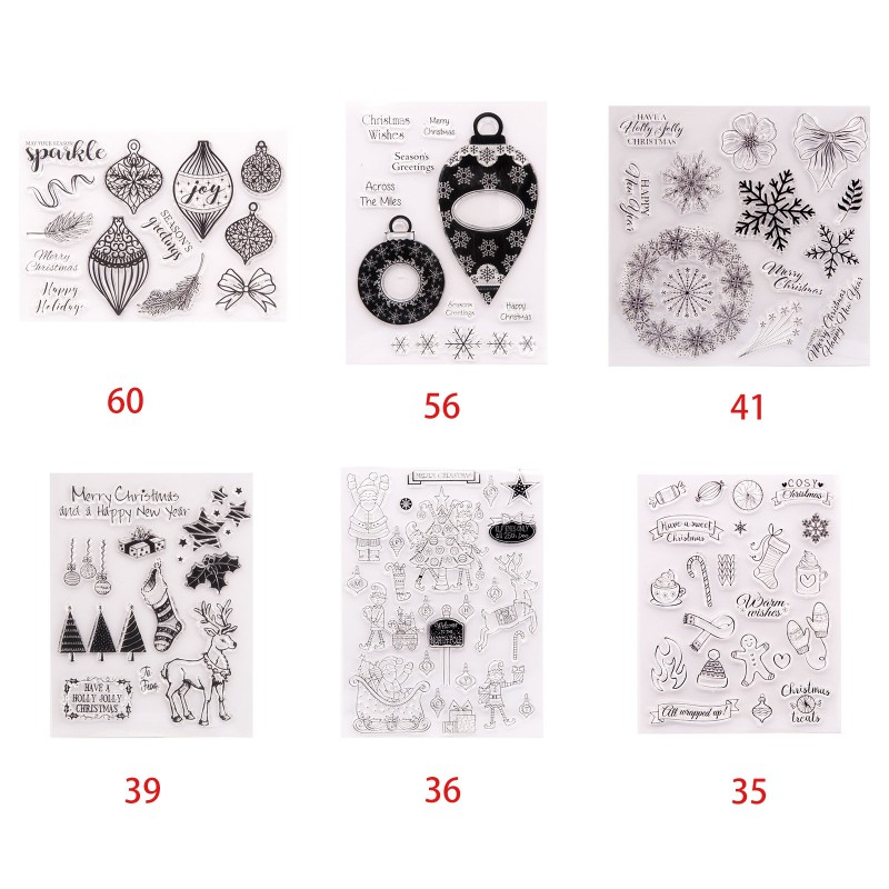 dark* Merry Christmas Silicone Clear Seal Stamp DIY Scrapbooking Embossing Photo Album