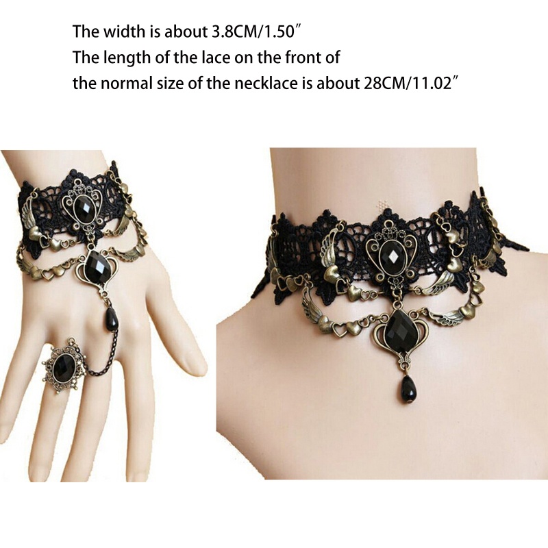 Vòng Cổ Choker Phối Ren Hoa Phong Cách Vintage Thanh Lịch