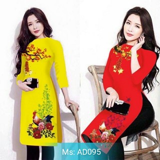 Áo Dài Cách Tân Có Size lớn XXL in 3D họa tiết Gà Đinh Dậu