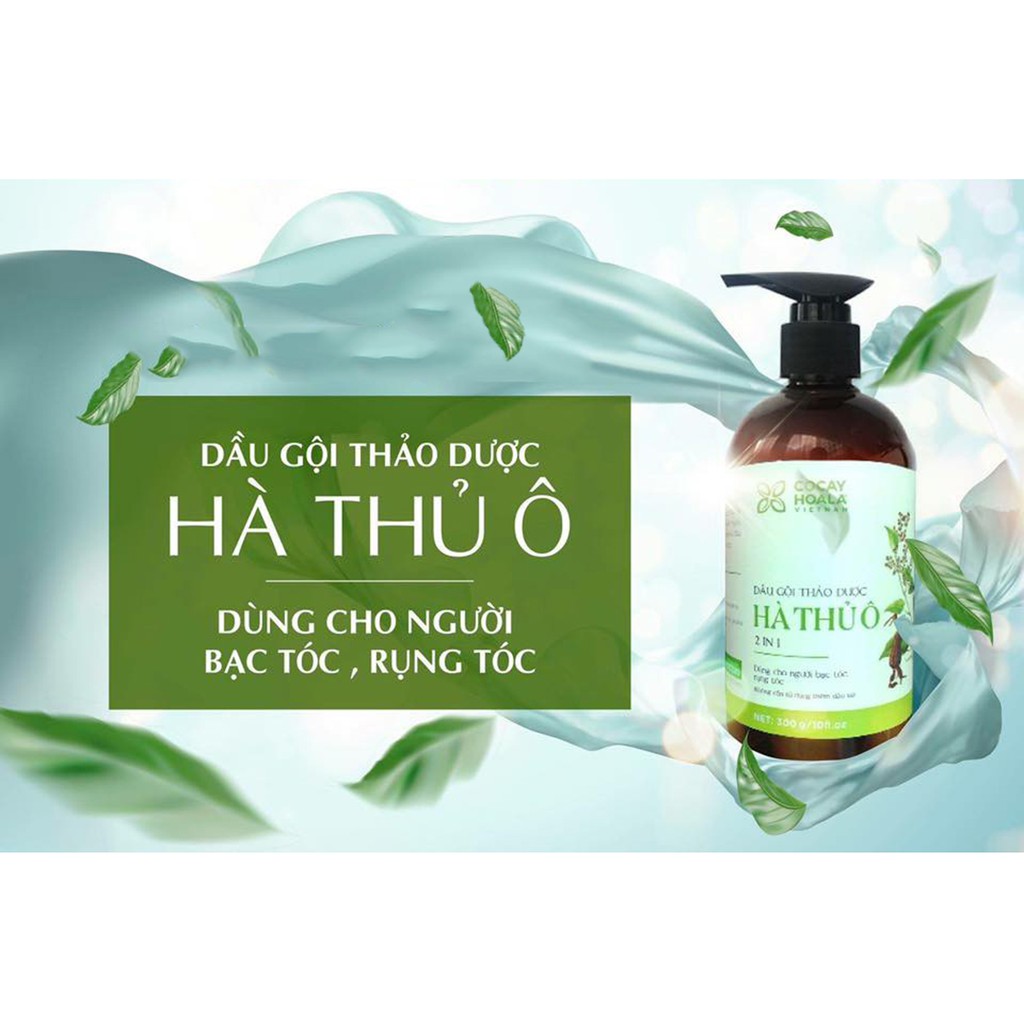 Dầu Gội Thảo Dược Hà Thủ Ô 2in1 Giảm Rụng Tóc Bạc Tóc Giúp Tóc Chắc Khỏe, CoCayHoaLa Chai 450g