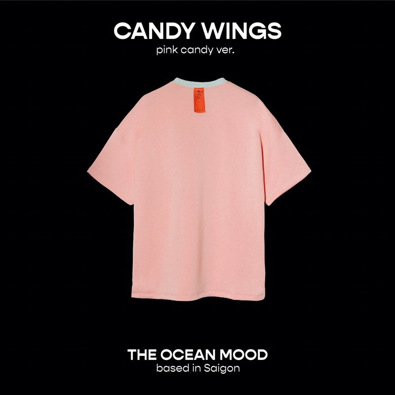Áo thun Candy Wings màu hồng ngắn tay Kiem.lamot thêu cá nhỏ | BigBuy360 - bigbuy360.vn