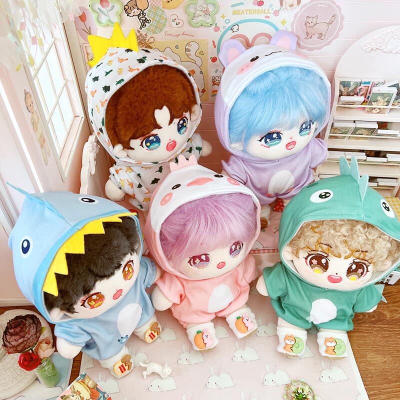 Bộ Áo Liền Quần Vải Cotton 20cm Thiết Kế Dễ Thương Cho Búp Bê