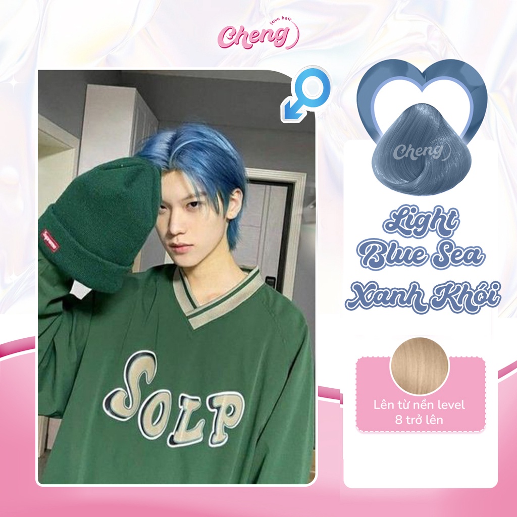 Thuốc Nhuộm Tóc Nam Màu XANH KHÓI / LIGHT BLUE SEA | Chenglovehair, Chenglovehairs