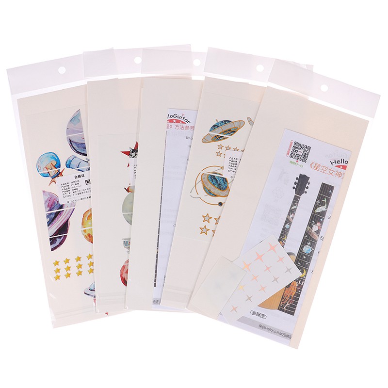 Miếng Dán Phím Đàn Guitar Bass Inlay DIY Hình Không Gian Vui Nhộn