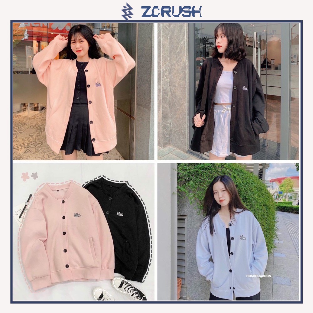 Áo Khoác Nhung [ZCrush] Áo Khoác Bomber Unisex Form Rộng Freesize