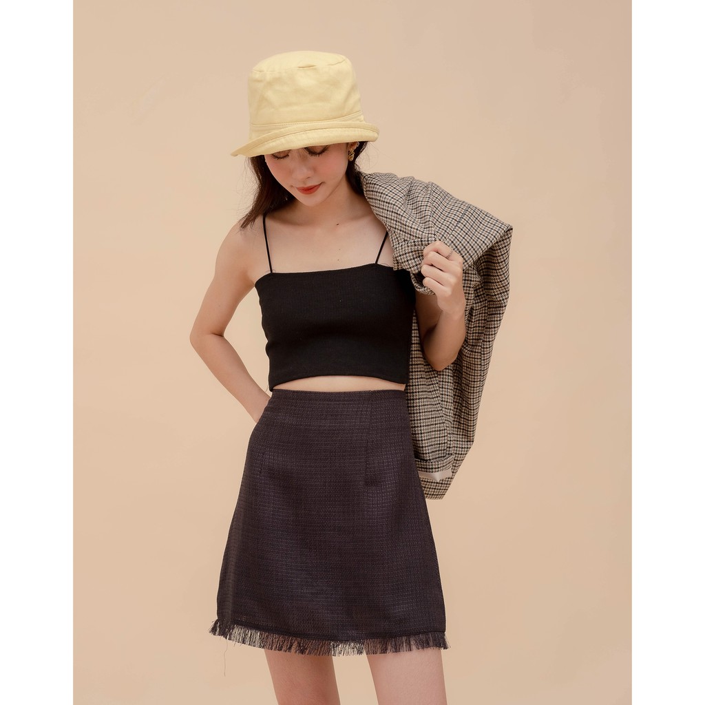 [SALE UP TO 50%] Chân váy mini chữ A lai tua màu đen LEN clothing  8113 | BigBuy360 - bigbuy360.vn