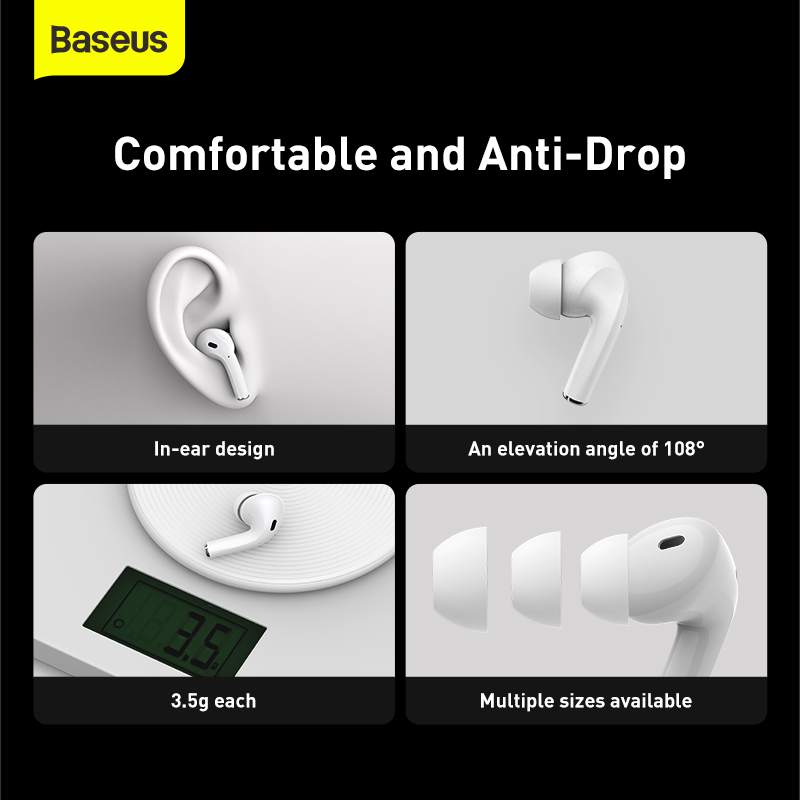 Tai Nghe Baseus W3 Tws Hifi Bluetooth 5.0 Nhét Tai Chống Thấm Nước Cho ĐT Android táo12 Pro Max 11 - HSHOP365