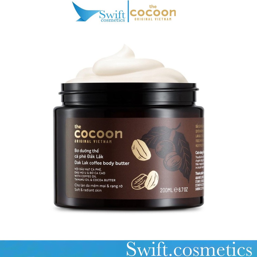 Bơ Dưỡng Thể Cocoon Bơ Cà Phê Dắk Lắk - Cocoon Dak Lak Coffee Body Butter 200ml