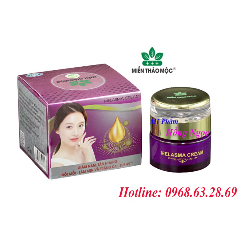 Mỹ phẩm Miền Thảo Mộc - Kem nám - Tàn nhang - Đồi mồi - Làm mịn và trắng da SPF 45+++ Melasma Cream (30g)