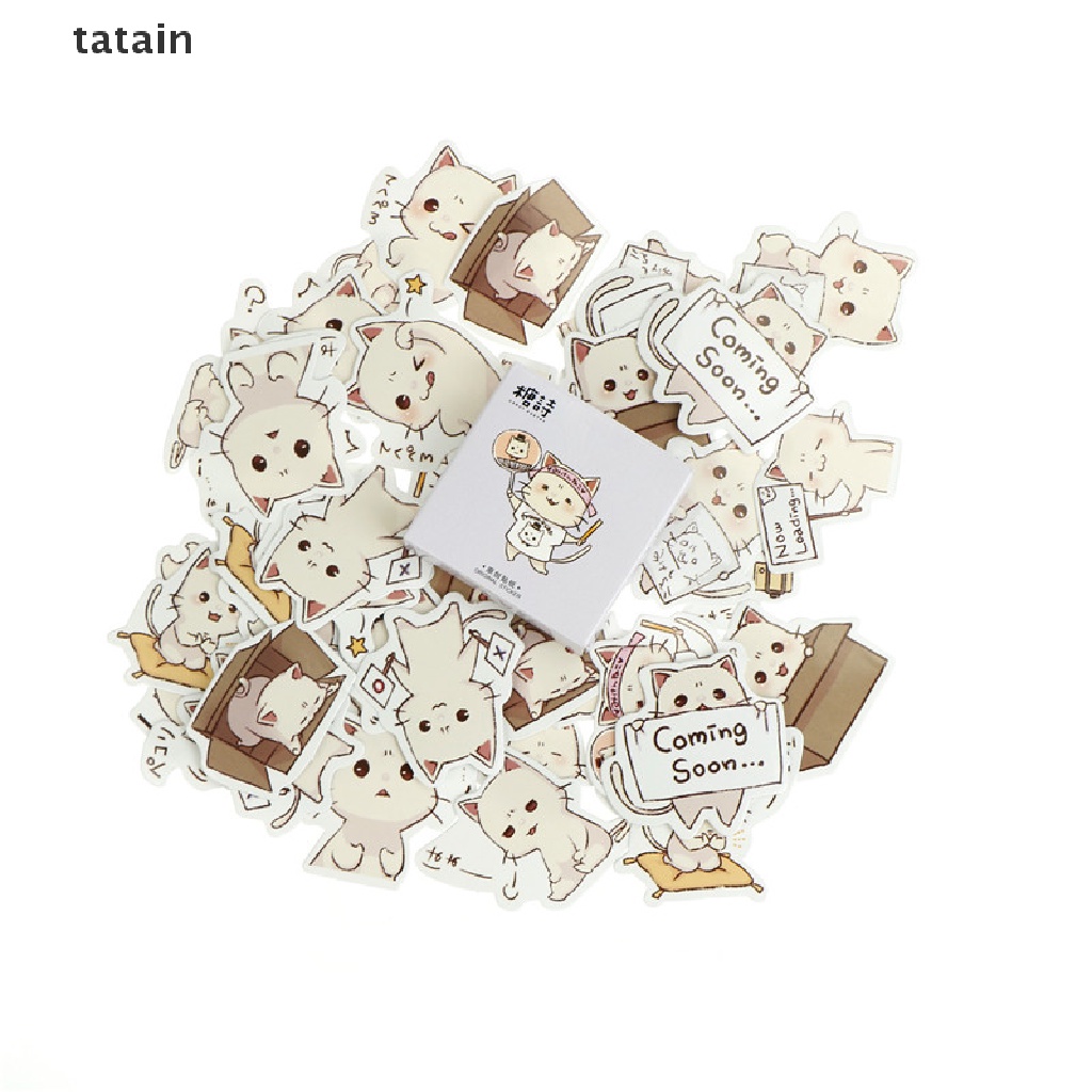 [TAT] 45pcs cat paper sticker DIY diary decor for album scrapbooking stationery CVX