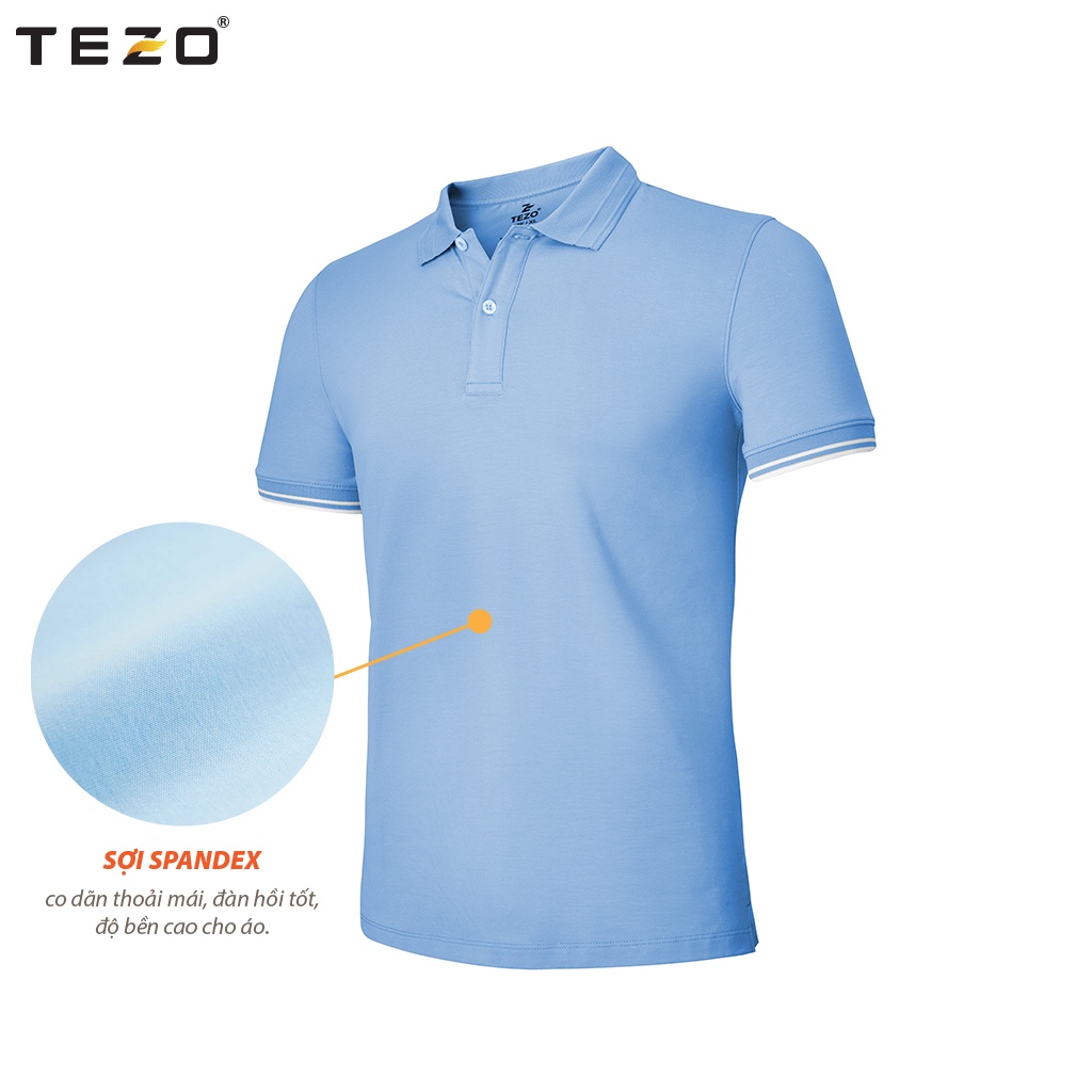 Áo polo nam công sở TEZO thun nam có cổ trơn ngắn tay 5 màu  cao cấp 2106APCT14