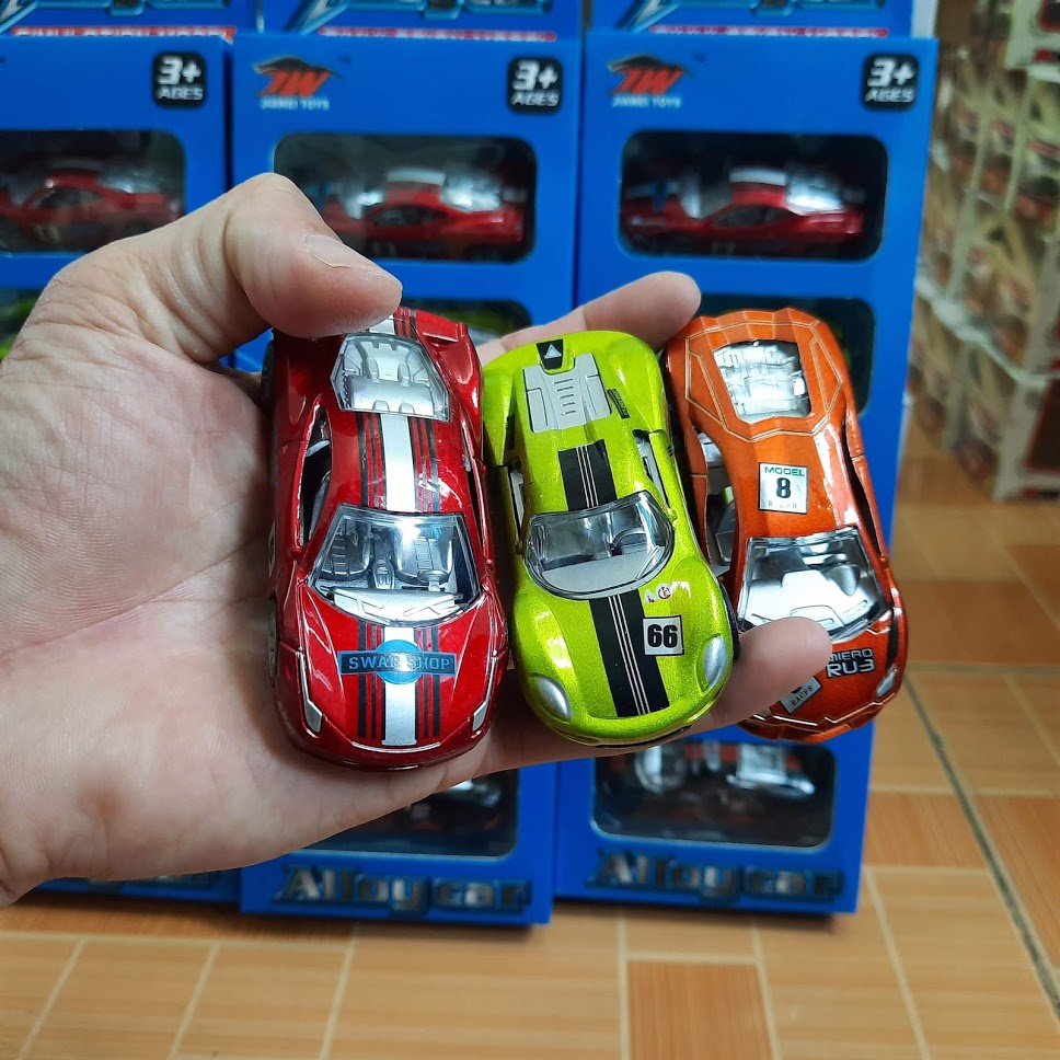 Bộ 5 xe ô tô die cast mô hình bằng sắt chạy cót tỉ lệ 1:64