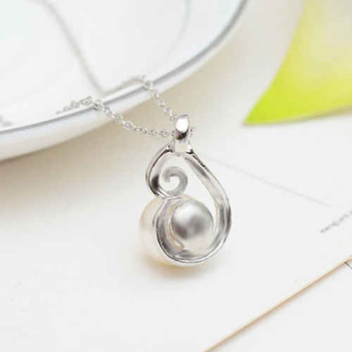 Bộ dây chuyền + đôi khuyên tai đính đá và ngọc nhân tạo thời trang cho nữ