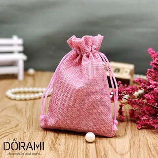 10x14cm-Túi thơm, túi trang sức, túi tiện lợi, túi đựng tiền, túi vải, túi mini, túi dây rút, túi nhỏ màu hồng