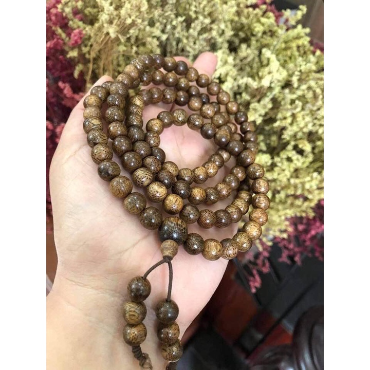 Vòng Tay Trầm Hương 108 Hạt - Chuỗi Tràng Hạt 108 / 6  -7 -8 li Trầm Tốc Việt - Trầm Hương Tự Nhiên