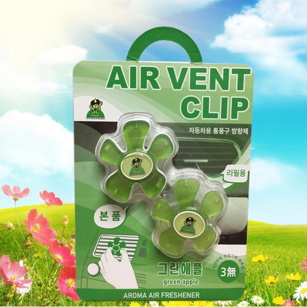 Kẹp khử mùi và làm thơm cho xe hơi Air Vent Clip Korea ( Green Apple )  TI492