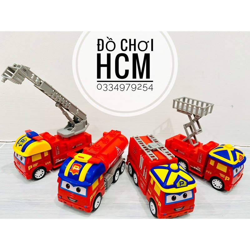 [MẪU MỚI VỀ RẤT RẤT ĐẸP] Đồ chơi xe công trình, xe cứu hoả, xe môi trường robocar poli dành cho bé thích mô hình xe ô tô