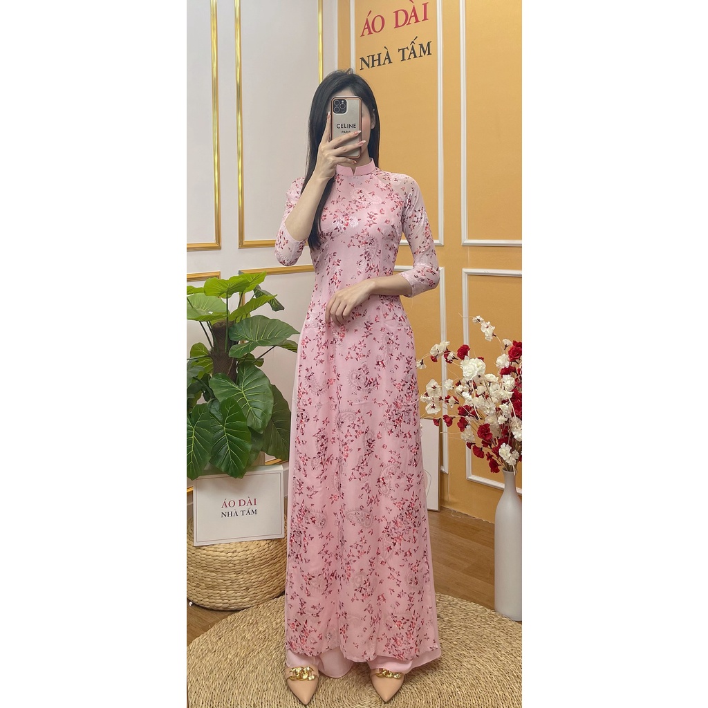 ÁO DÀI HOA NHÍ 4 TÀ MỚI NHẤT NHÀ TẤM/ ÁO DÀI TRUYỀN THỐNG - MÃ HN 40