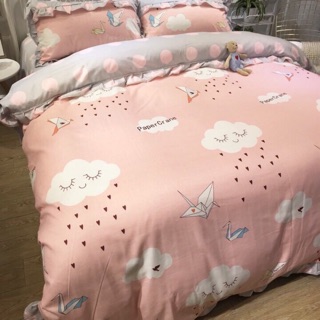 Bộ chăn ga gối cotton đũi bèo