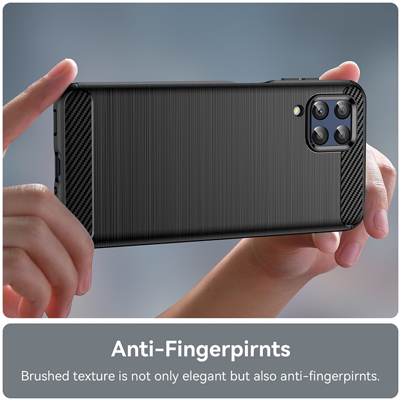 Ốp điện thoại mềm họa tiết sợi Carbon màu đen cho Samsung Galaxy M33 M53 M52 M23 A73 A03 A33 A53 A52 A52S A13 5G