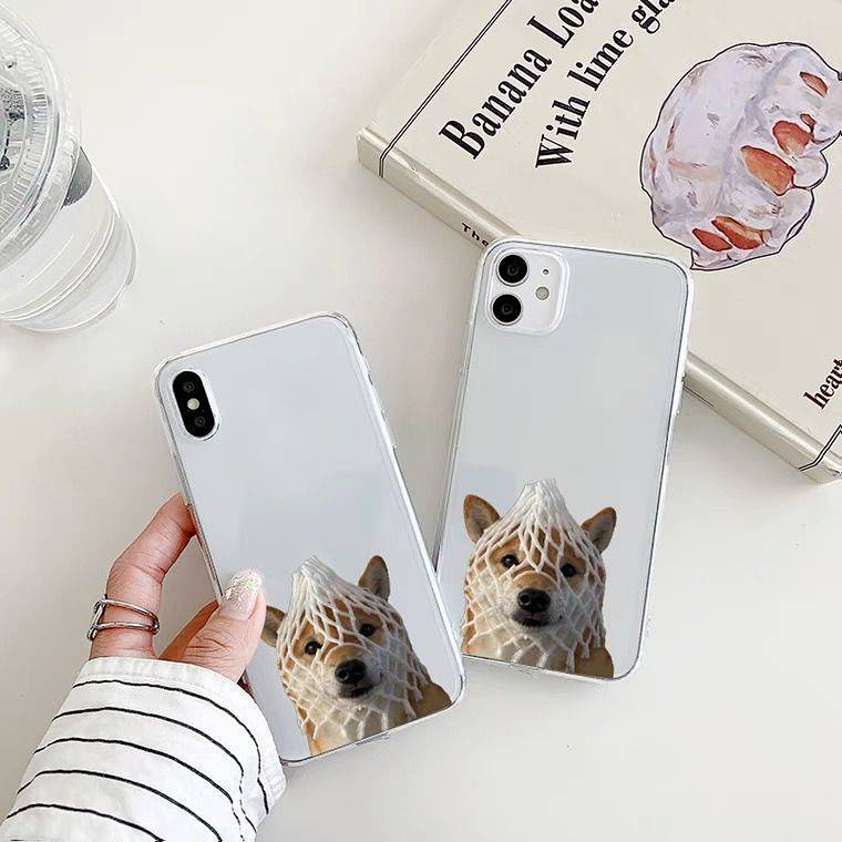 Ốp điện thoại silicon mềm trong nhám in hình chó thích hợp cho Iphone13 12 Apple 11 Xs XR 6S 7P 8P NqzT