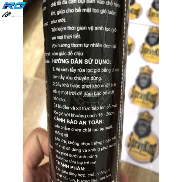 Tẩm dầu lọc gió Sprayking - Air Filter Oil 200ml