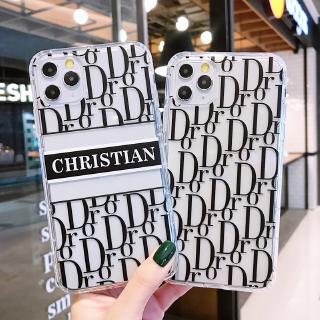Ốp điện thoại trong suốt chống sốc in hình Christian Dior sang trọng cho iPhone 11 Pro MAX 7/8 Plus X/XS XS MAX XR