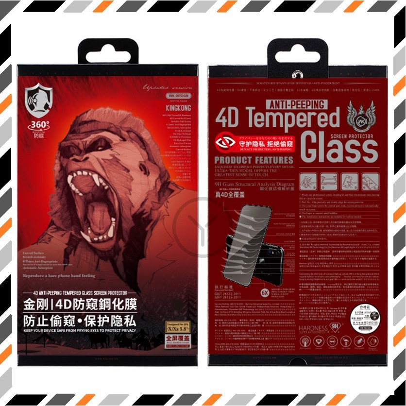 Kính Cường Lực King Kong WkDesign Cho iPhone 13/12/11 Pro - ProMax, X/Xs/Xr/Xsmax Chống Nhìn Trộm - Chống Vân Tay.