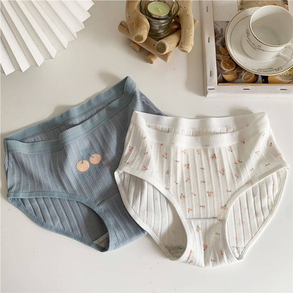 Quần Lót Nữ Co Giãn Thoáng Khí Họa Tiết Chấm Bi Phong Cách Hàn Quốc