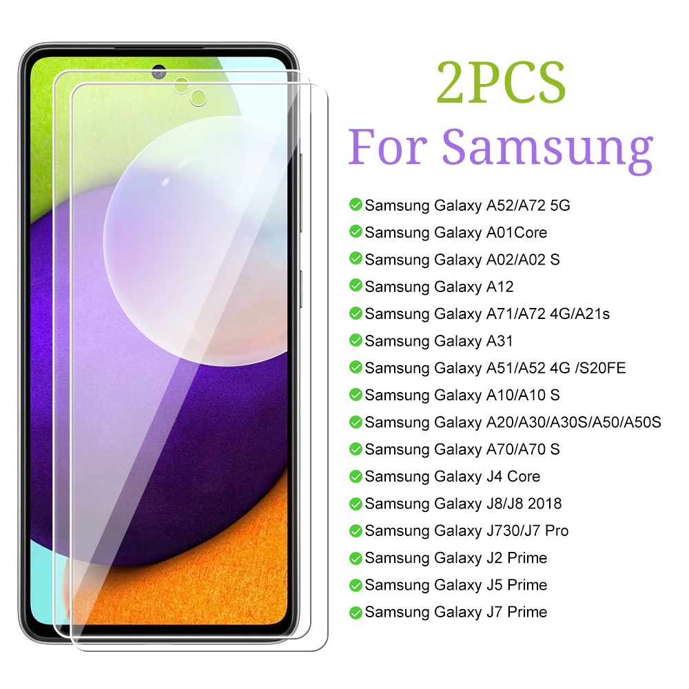 3pcs Scratch-resistant and shock-resistant tempered glass for Samsung J7 Prime/J5 Prime/ J2 Prime/J730/J7 Pro/J8/J8 2018/J4 Core/A70/A70S/A20/A30/A30S/A50/A50S/A10/A10 S/A51/ A52 4G /S20FE/ A31/A71/A72 4G/A21s/A12/A02/A02 S/A01Core/A52/A72 5G