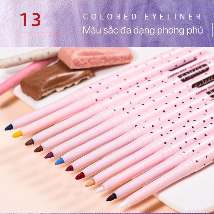 Chì kẻ mắt FAICCIA nhiều màu nét sắc mảnh chống nước lâu trôi Cookies Stick Gel Eyeliner FACI08 | BigBuy360 - bigbuy360.vn