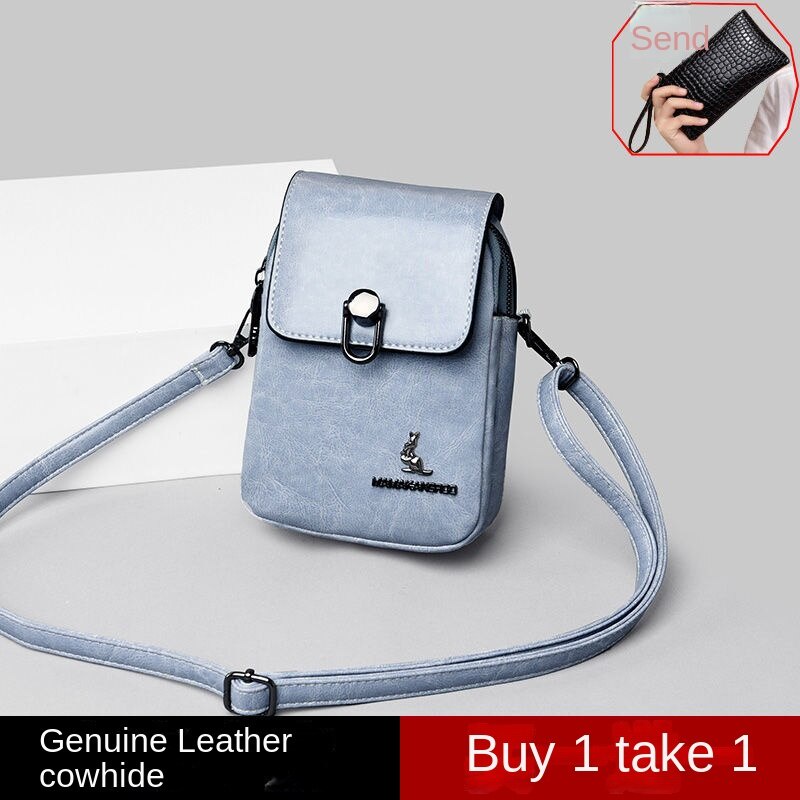 Túi Đeo Chéo Da Bò Thật Mini Đựng Điện Thoại Thời Trang Cho Nữ