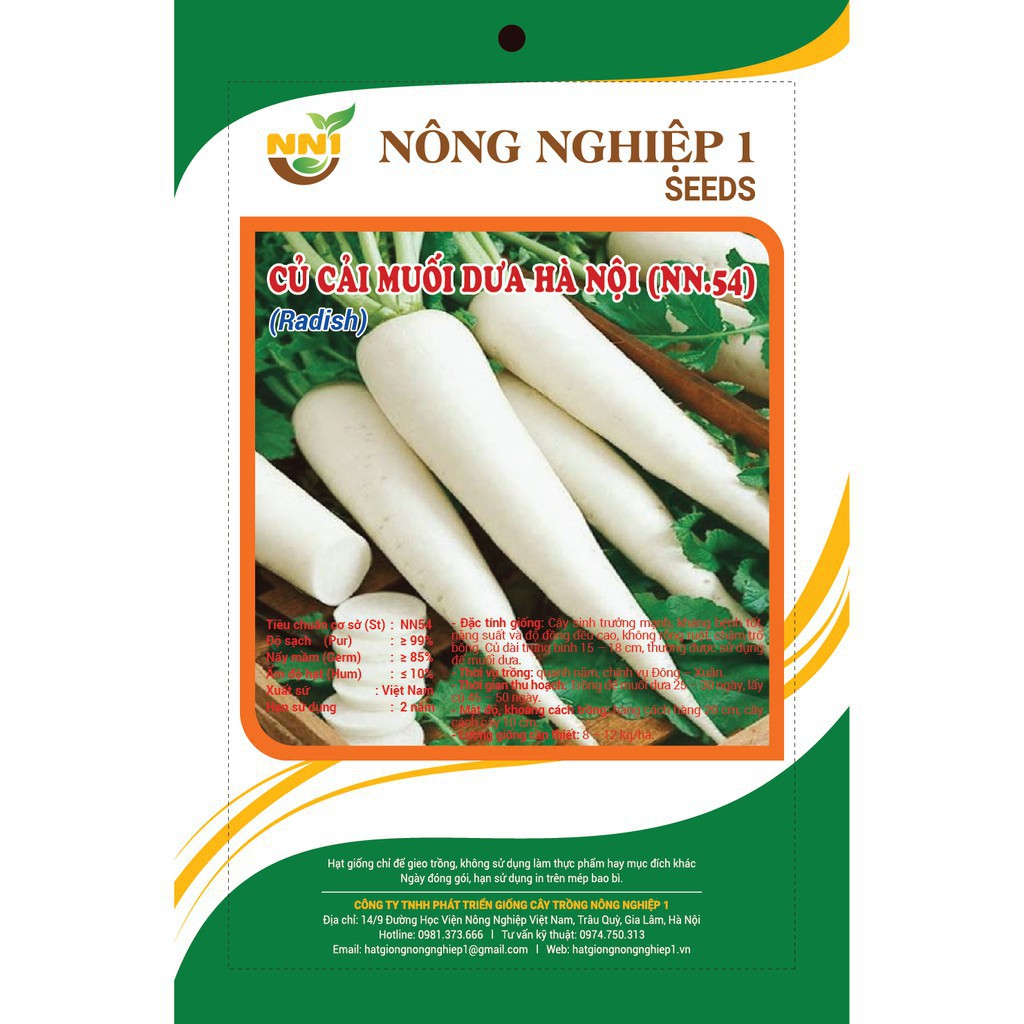 HẠT GIỐNG CỦ CẢI MUỐI DƯA HÀ NỘI (NN54) - 50G