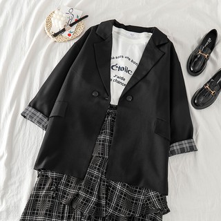 Set Trang Phục ULZZANG Blazer Kèm Váy Voan Tầng Xinh Xắn