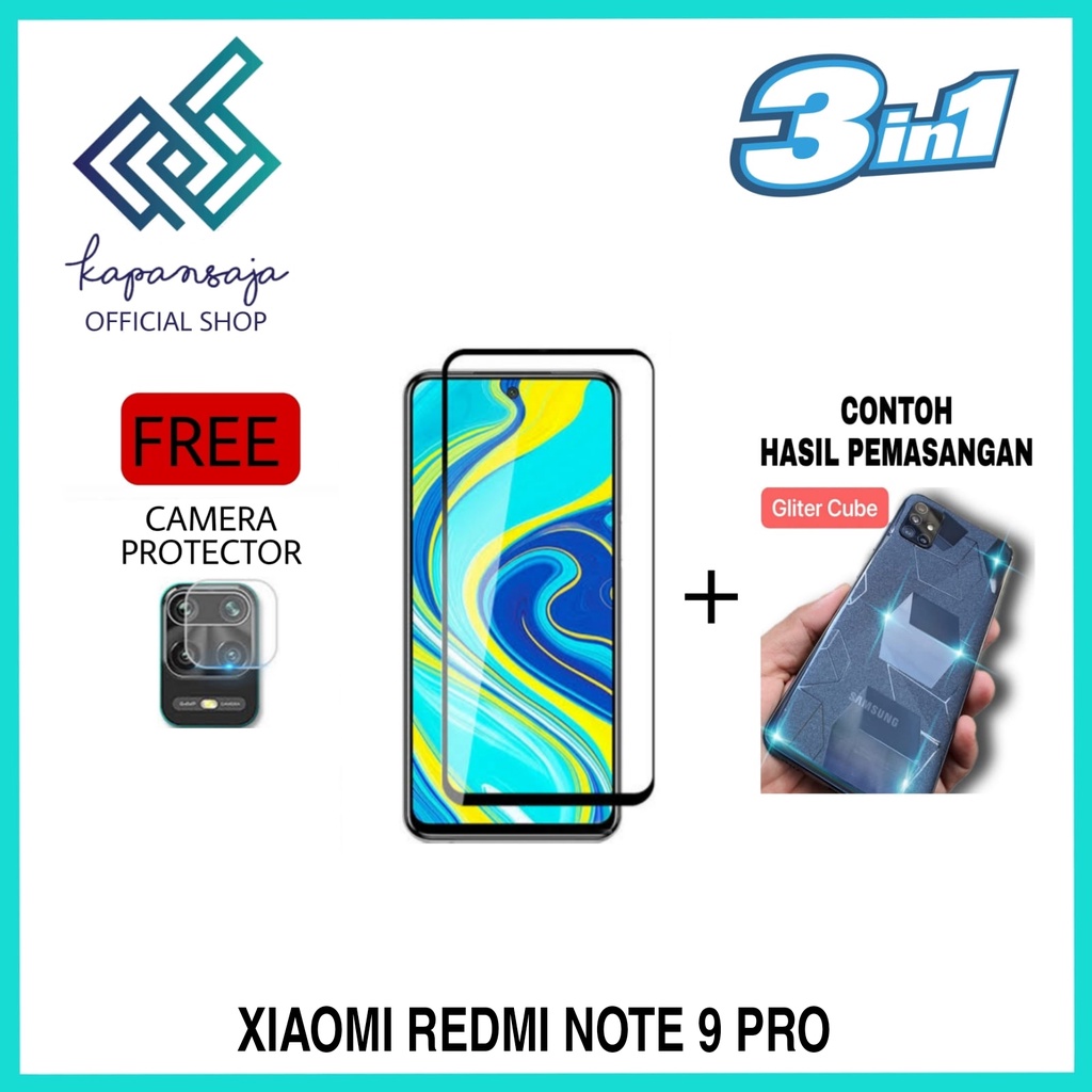 Ốp Điện Thoại Dạng Kính Cường Lực 3 Trong 1 Bảo Vệ CAMERA Cho XIAOMI REDMI NOTE 9 PRO